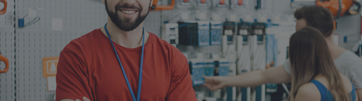 man in hardware store